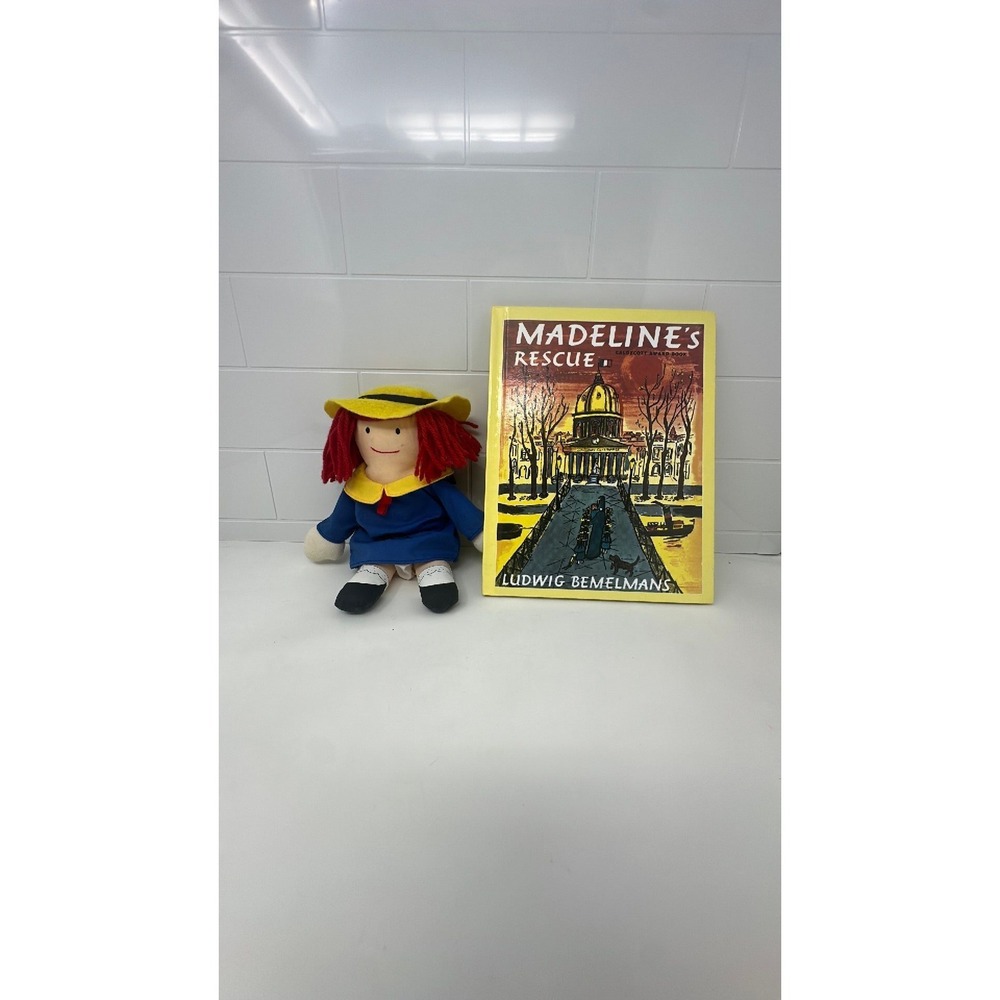Vintage Madeline Plush Doll 1990 Eden and Madeline's Rescue Hardcover‎ Book Set